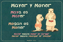 Nnemotécnica para el verbo MAYOR and MENOR